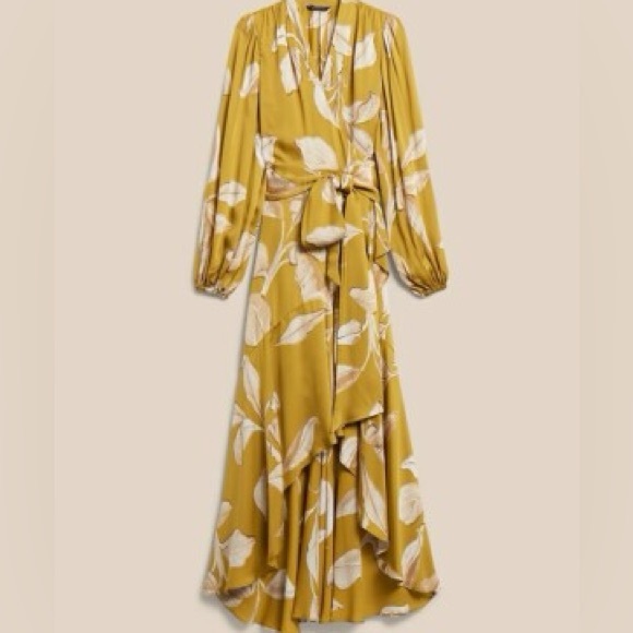 Banana Republic Leaf Print Wrap Dress - Picture 3 of 8